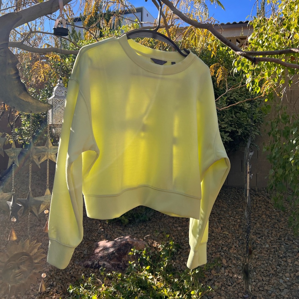 Bright Yellow Women's Short Sweatshirt